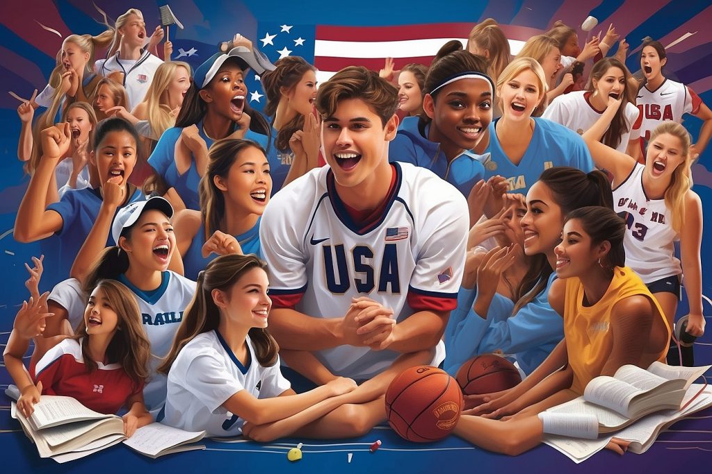 College Athleten in den USA von verschiedenen Sportarten